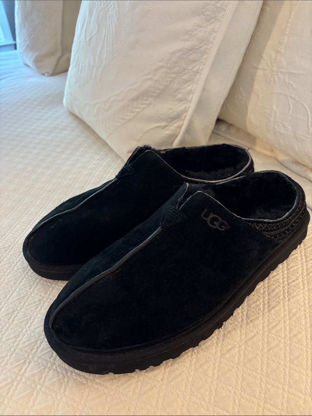 UGG Men's Black Suede Slip-On Loafers